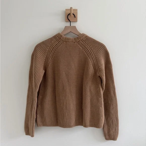 Quince Organic Cotton Chunky Knit Sweater – Camel - Picture 6 of 6